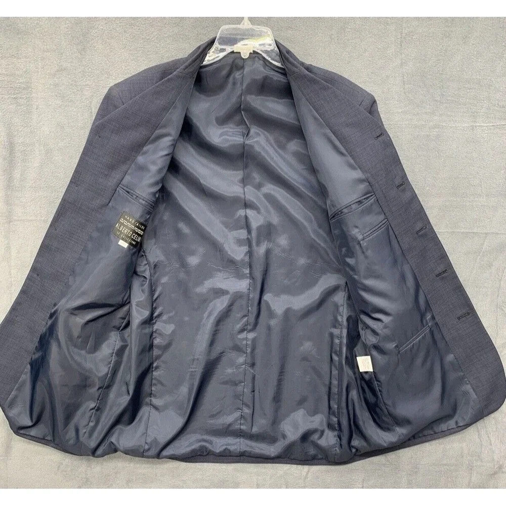 Alberto Celini Blazer 44L Men Single Breasted Gray Modern Contemporary Church